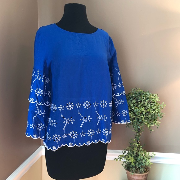 ⭐️ Vero Moda Patrice Embroidered Eyelet Bell Sleeve - Picture 2 of 16